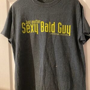 Universal Charcoal Tee with Vibrant Yellow Text